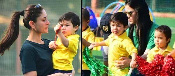 Kareena with Taimur on his Sports day