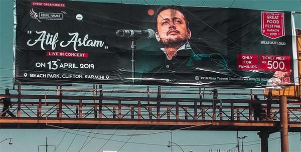 Atif Aslam fake concert billboard
