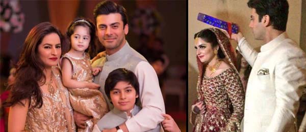 Fawad Khan at his sister's wedding with family